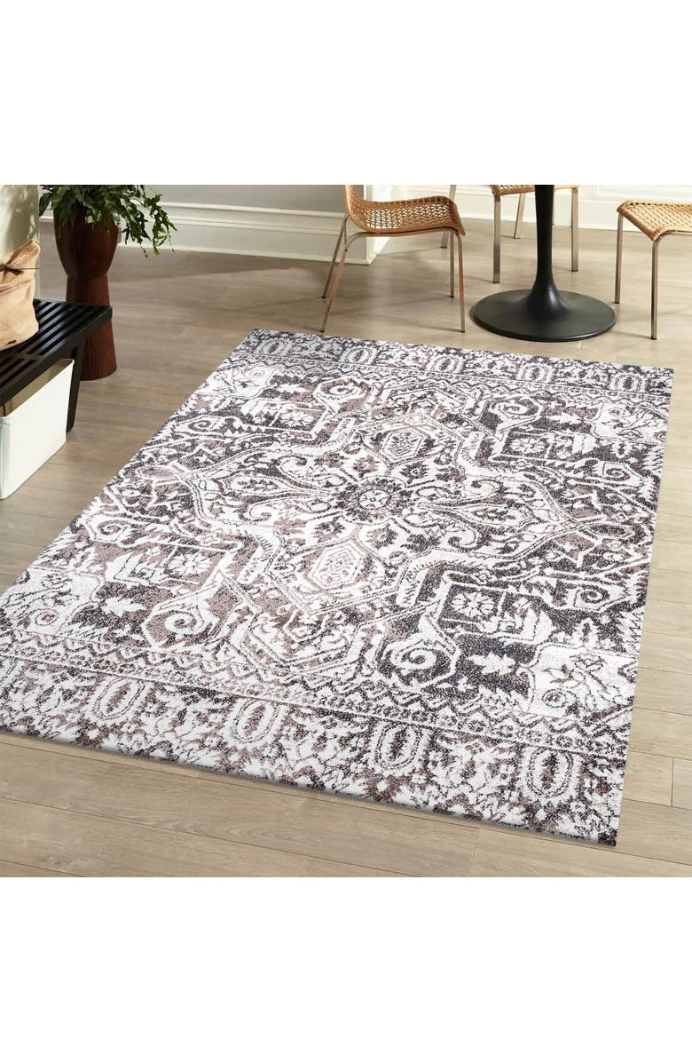JONATHAN Y Scala Grand Medallion Ornate Area Rug, Alternate, color, Brown/Ivory