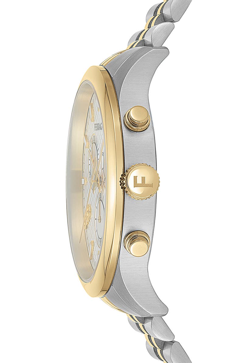 FERRAGAMO Duo Chronograph Bracelet Watch, 42mm, Alternate, color, Two Tone