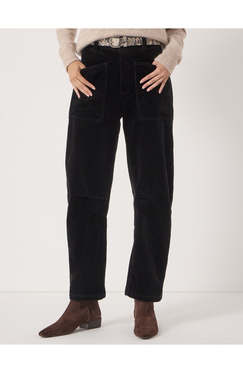 Hush Cordi Barrel Leg Cord Pants, Main, color, Black