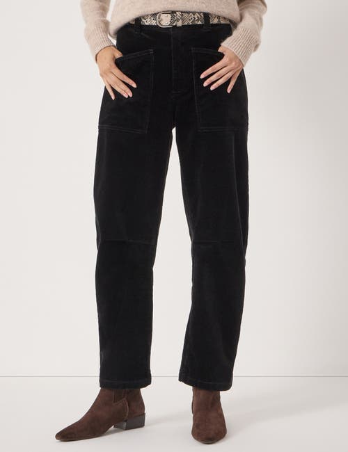 Hush Cordi Barrel Leg Cord Pants In Black