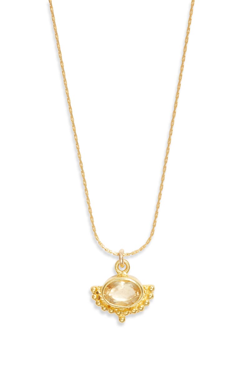 Golden Hour Citrine Pendant Necklace, Main, color, GOLD