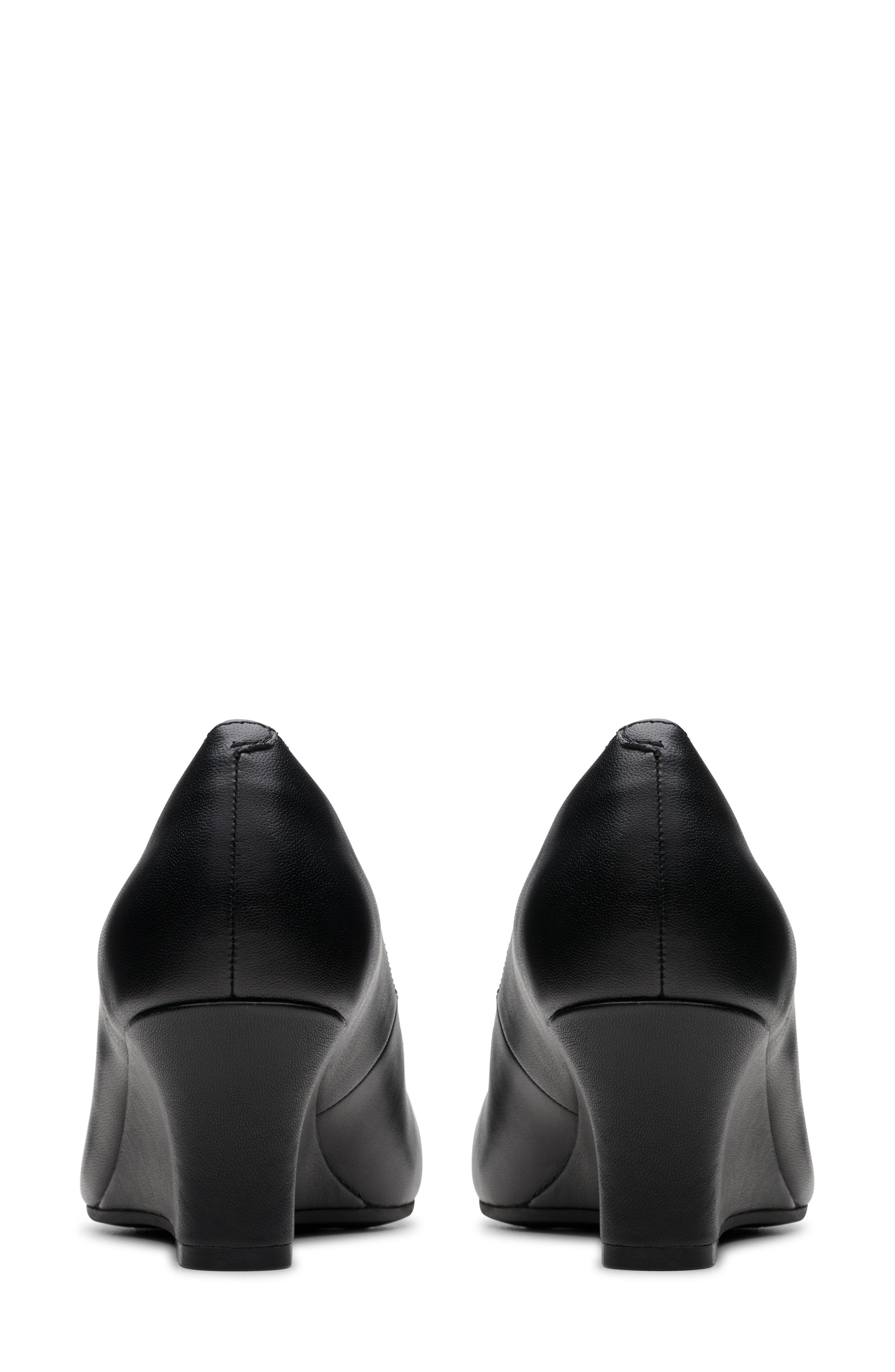 Clarks<sup>®</sup> Olivette Pearl Wedge Pump, Alternate, color, Black Leather