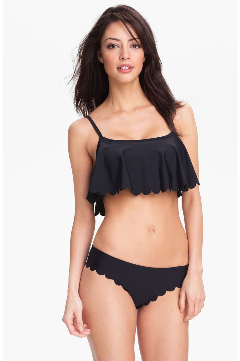 Draped Bikini Top, Alternate, color, TRUE BLACK
