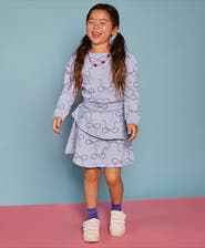 Lands' End Girls Puff Shoulder Crew Neck Sweatshirt