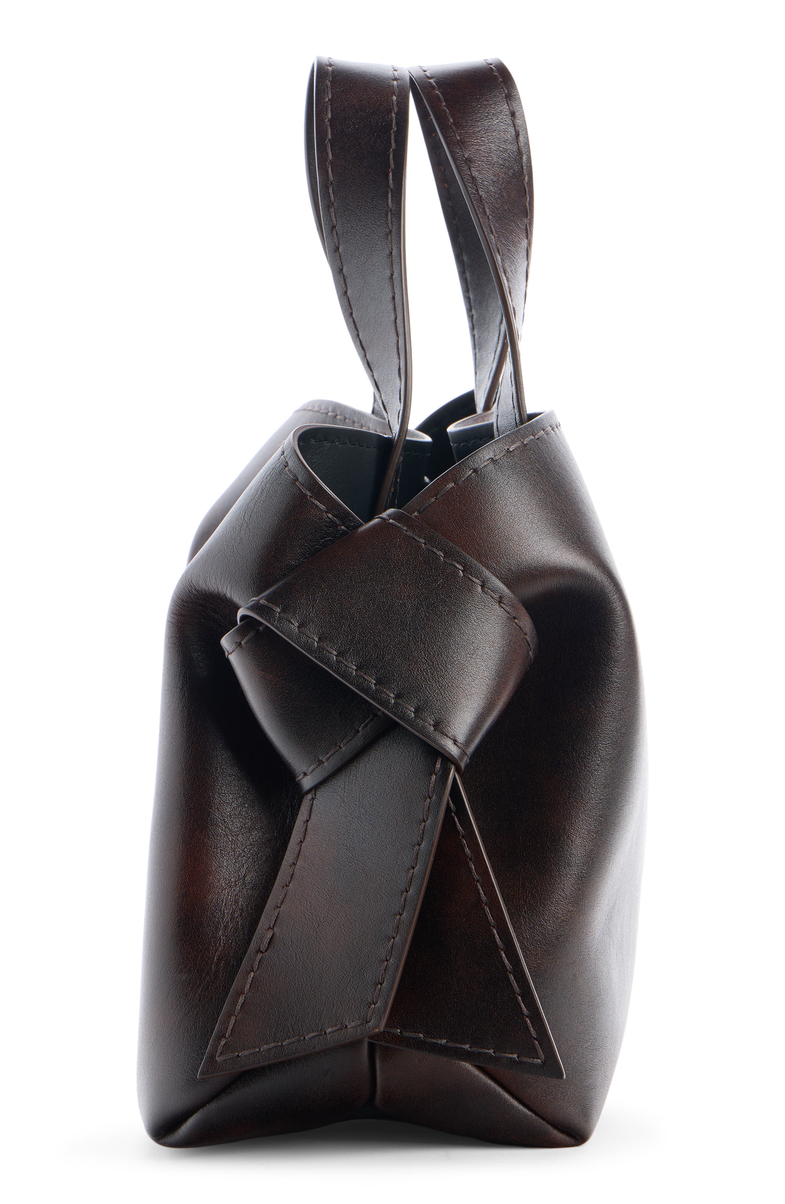 Acne Studios Musubi Leather Tote, Alternate, color, Dark Brown