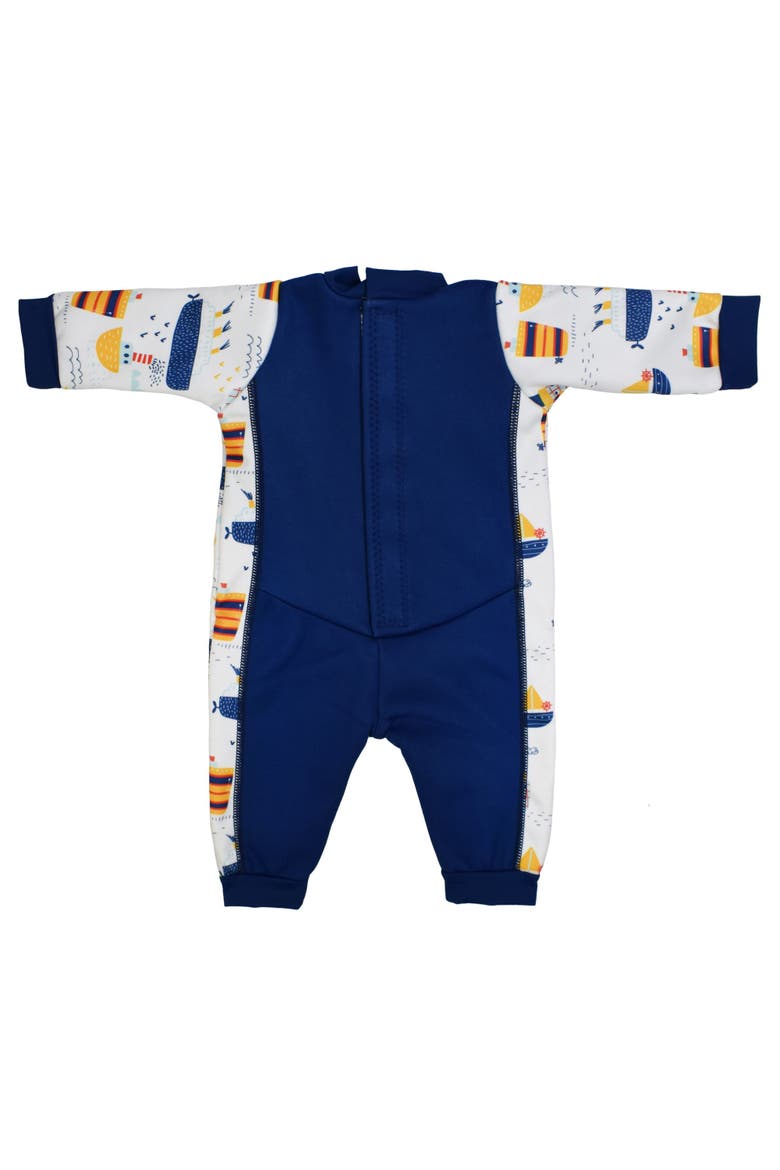 Warm in One Fleece Lined Baby Wetsuit, Alternate, color, Tug Boats