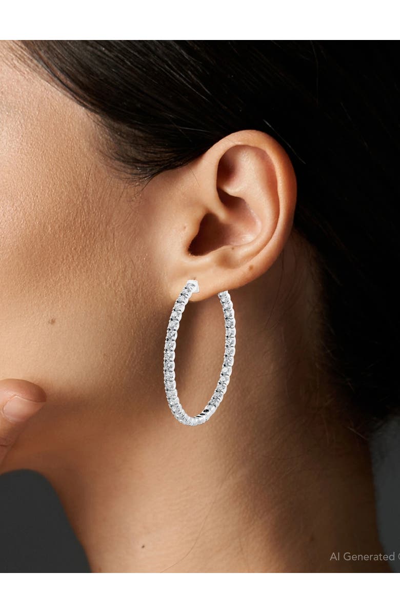 Bliss Diamond 8.00CT 2" Diamond Inside Outside Hoops 14k Gold Lab Grown, Alternate, color,