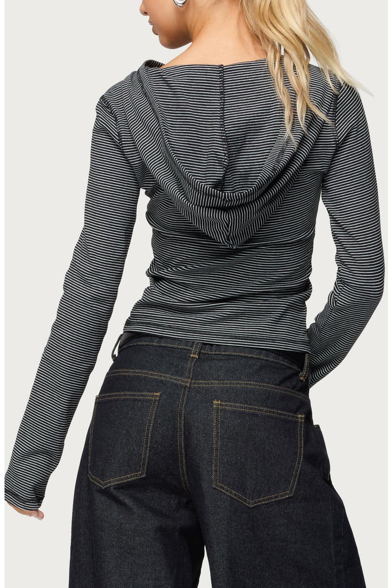 Damson Stripe Hooded Henley, Alternate, color, BLACK