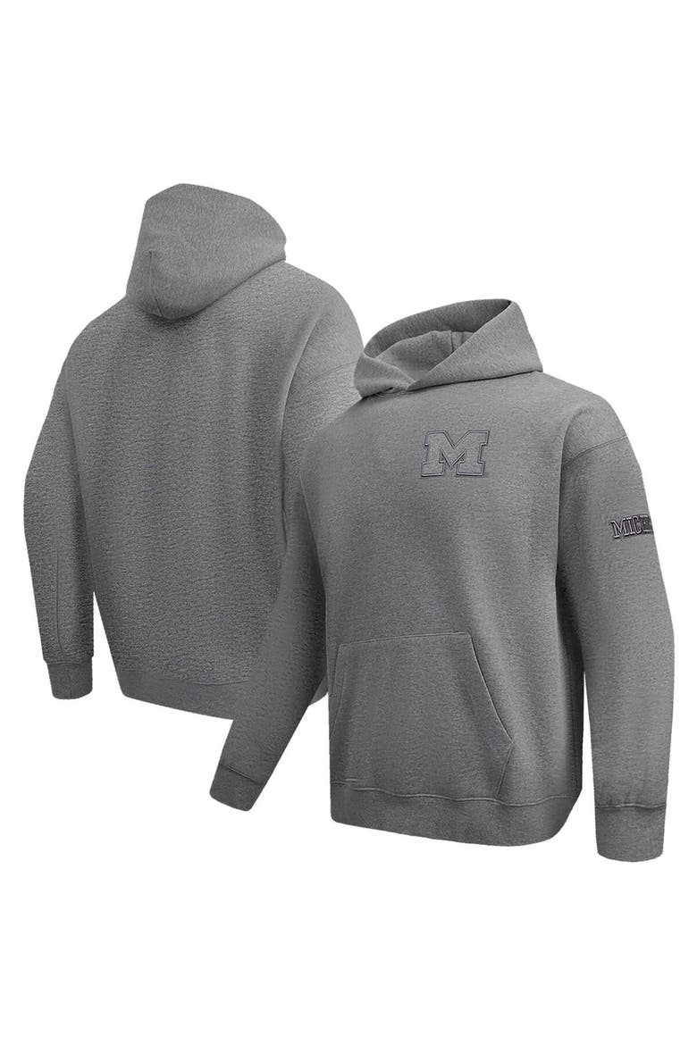 Men's Pro Standard Gray Michigan Wolverines Neutral Pullover Hoodie, Main, color, Gray