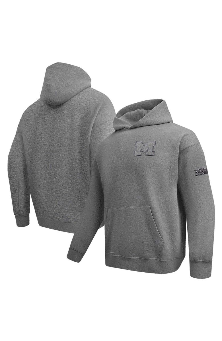 PRO STANDARD Men's Pro Standard Gray Michigan Wolverines Neutral Pullover Hoodie, Main, color, 