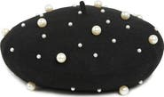 Tasha Imitation Pearl Wool Blend Beret