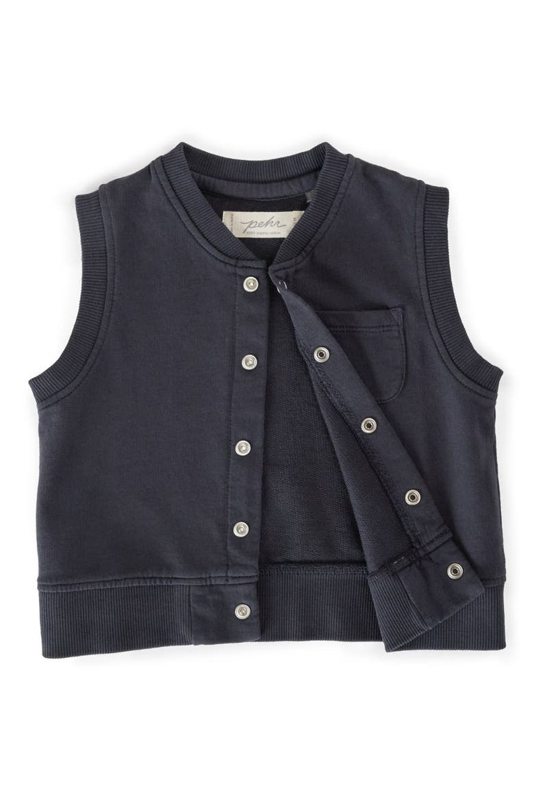 Organic Cotton French Terry Vest, Alternate, color, INK BLUE