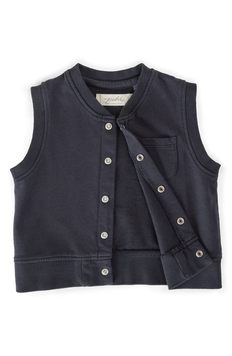 Pehr Organic Cotton French Terry Vest, Alternate, color, Ink Blue