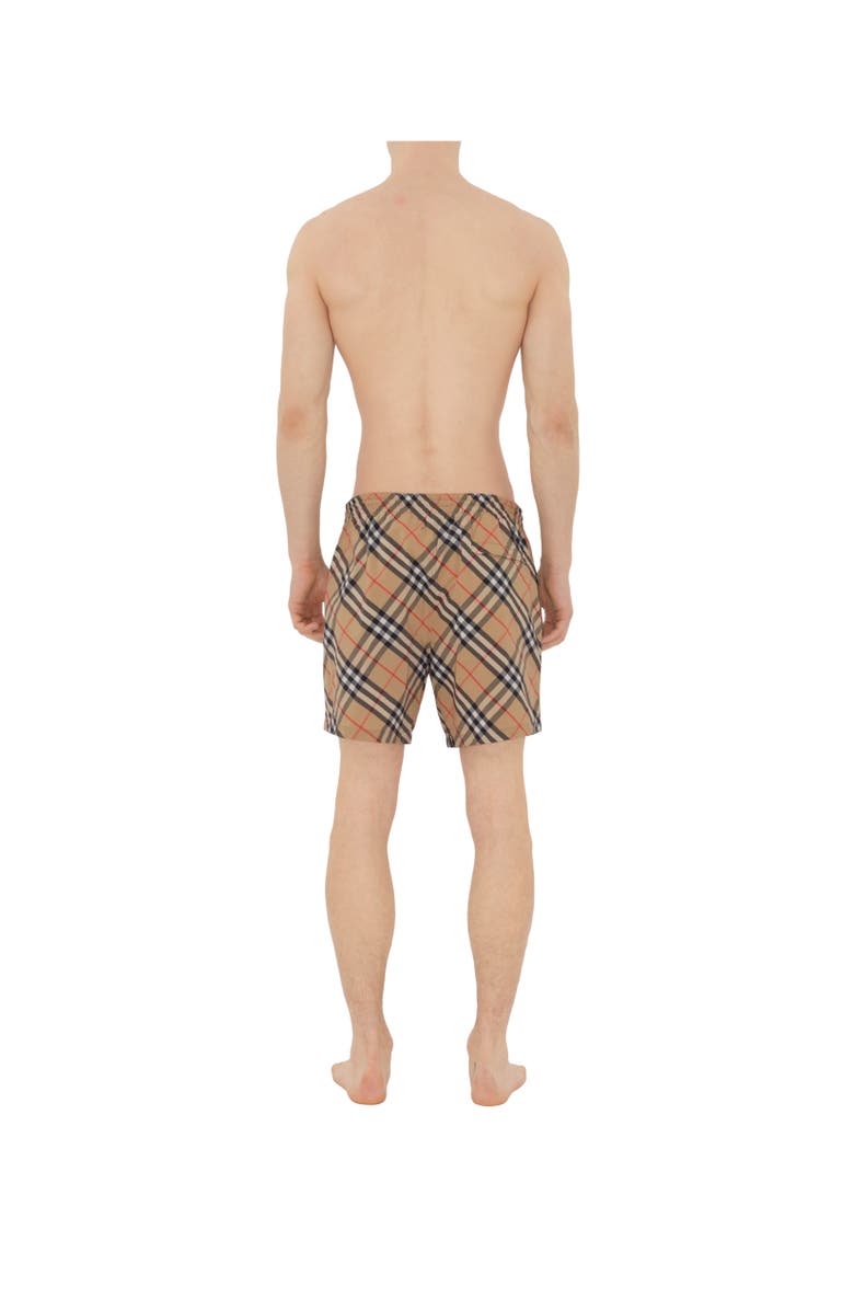 Burberry Check Swim Shorts, Alternate, color, Sand