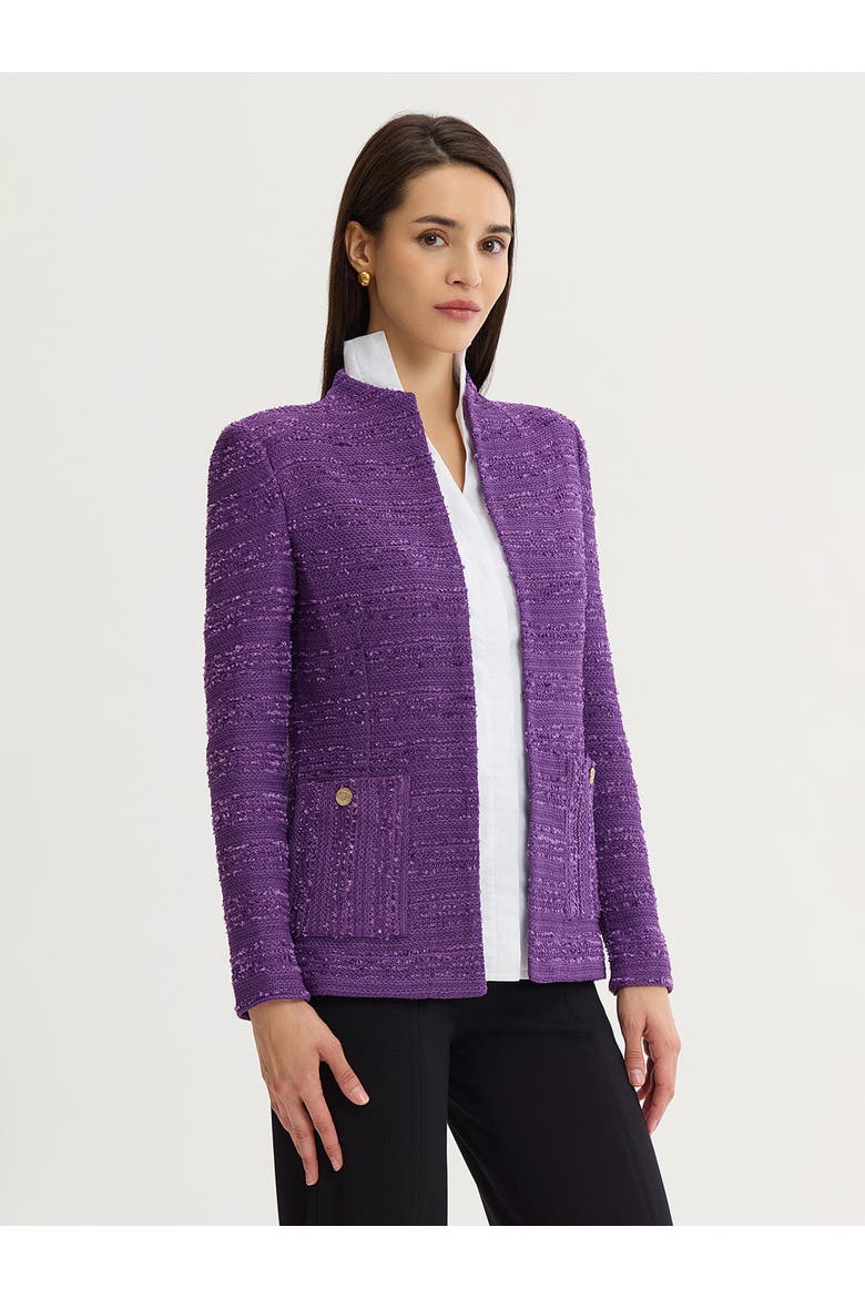 Tailored Tonal Ribbon Knit Jacket, Alternate, color, Fresh Purple