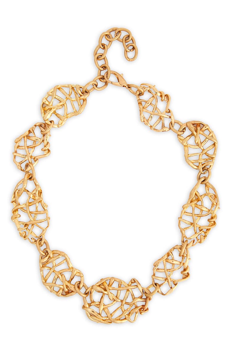 SAACHI Interwoven Oval Link Necklace, Main, color, Gold