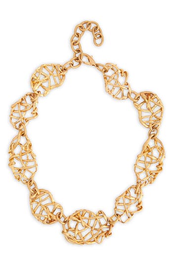 Saachi Interwoven Oval Link Necklace In Gold