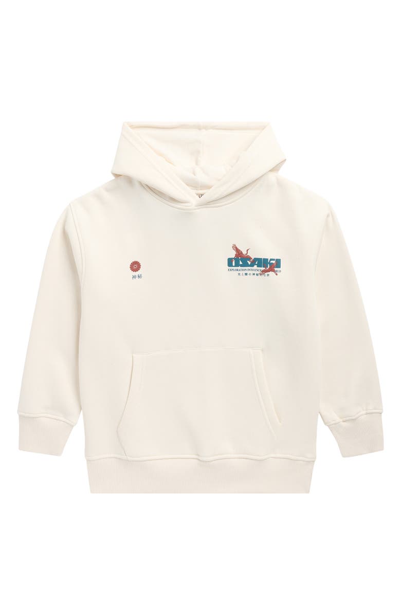 DENIM AND FLOWER Kids' Osaki Graphic Hoodie, Main, color, Off White