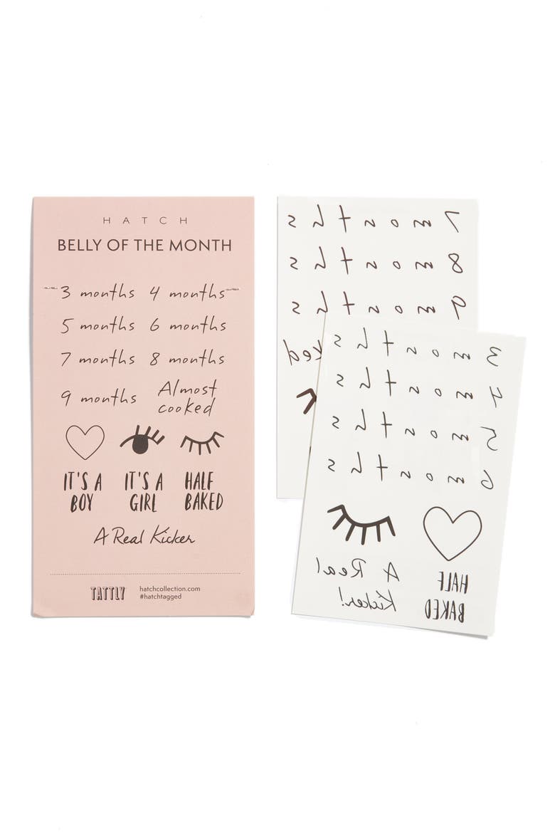 Belly Of The Month Nontoxic Temporary Belly Tattoos, Alternate, color, NONE