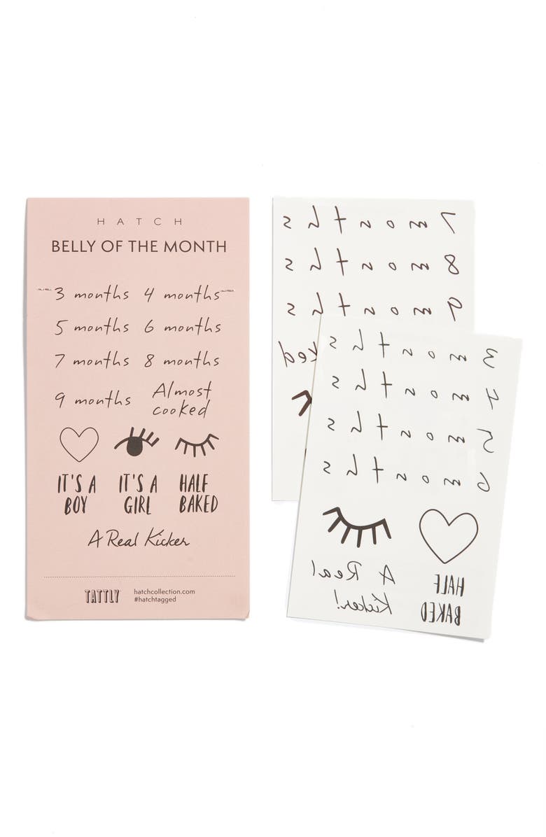 HATCH Belly Of The Month Nontoxic Temporary Belly Tattoos, Alternate, color, 