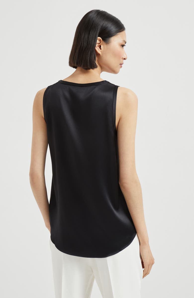 Brunello Cucinelli Satin top, Alternate, color, Black