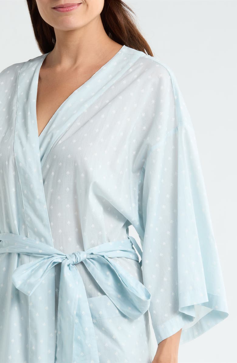 Nordstrom Peached Cotton Lawn Robe, Alternate, color, Blue- Ivory Woodblock Fleur