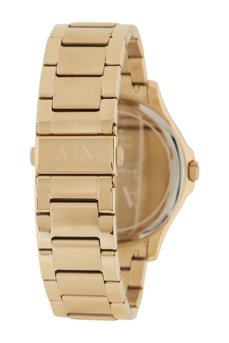 Black Dial Bracelet Watch, 46mm, Alternate, color, GOLD