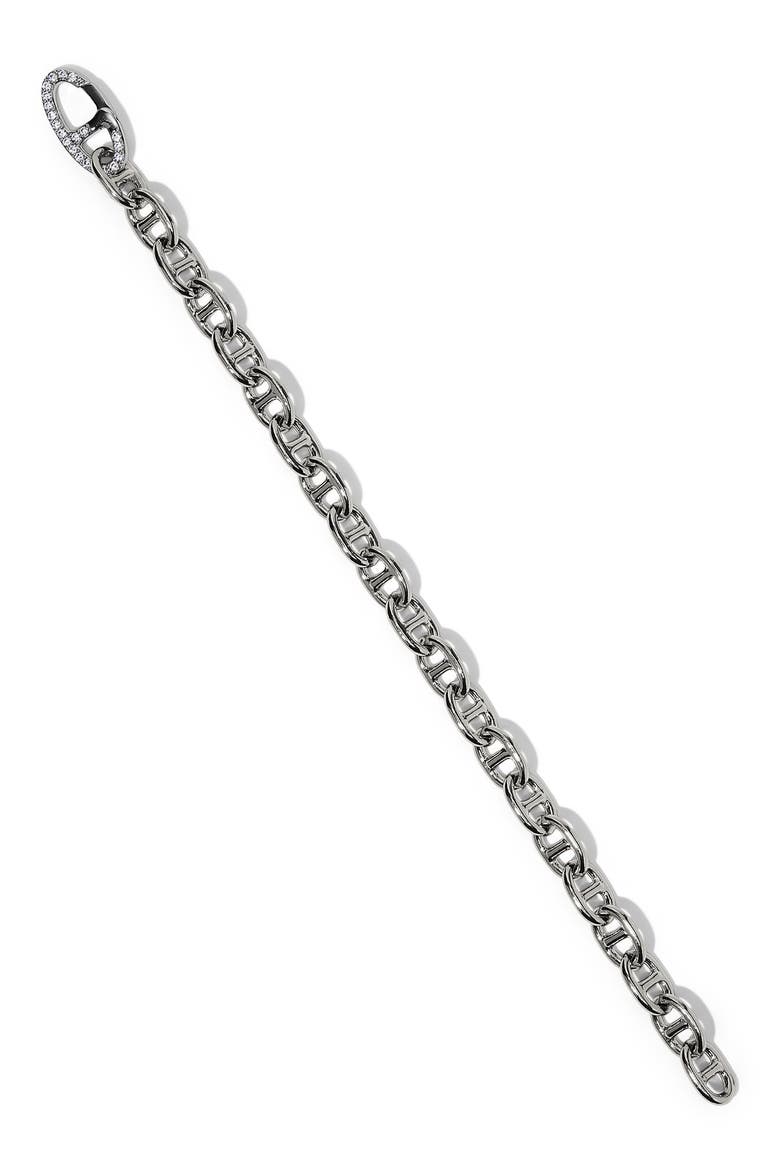 Celine Anchor Link Bracelet, Main, color, RHODIUM