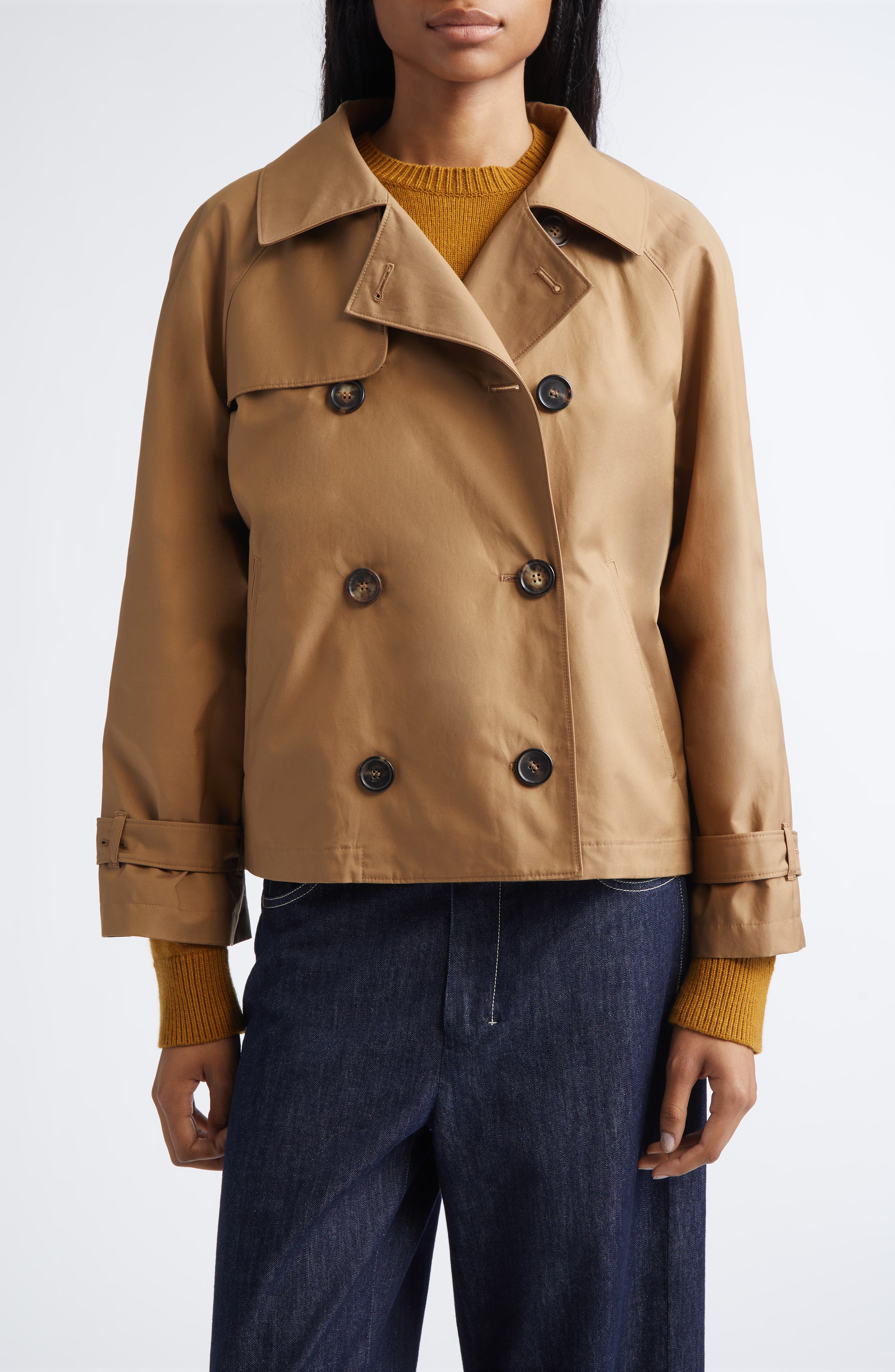 Tesora Water Repellent Short Trench Coat