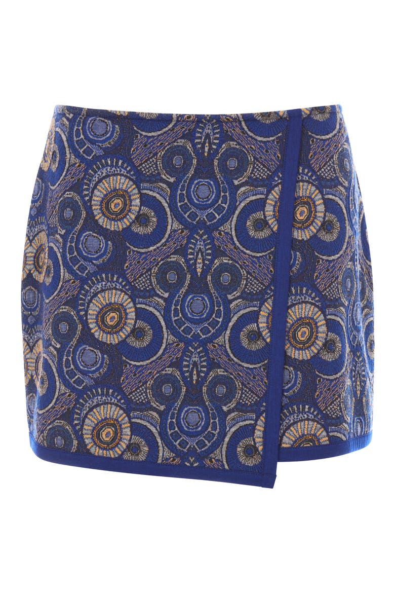 Praia Jacquard Mini Skirt, Alternate, color, BLUE