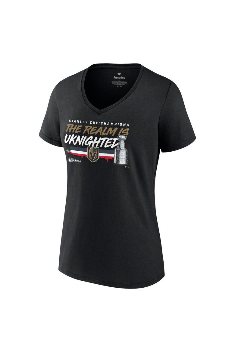 Women's Fanatics Branded  Black Vegas Golden Knights 2023 Stanley Cup Champions Hometown DNA V-Neck T-Shirt, Alternate, color, Black