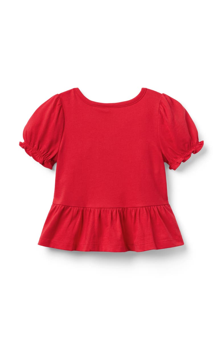 Janie and Jack Bow Peplum Top, Alternate, color, Red