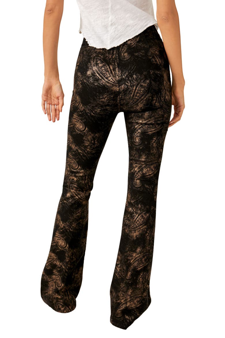 Jayde Metallic Paisley Jeans, Alternate, color, BLACK TIE