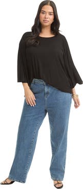 June + Vie June Fit High-Rise Straight-Leg Stretch Jeans