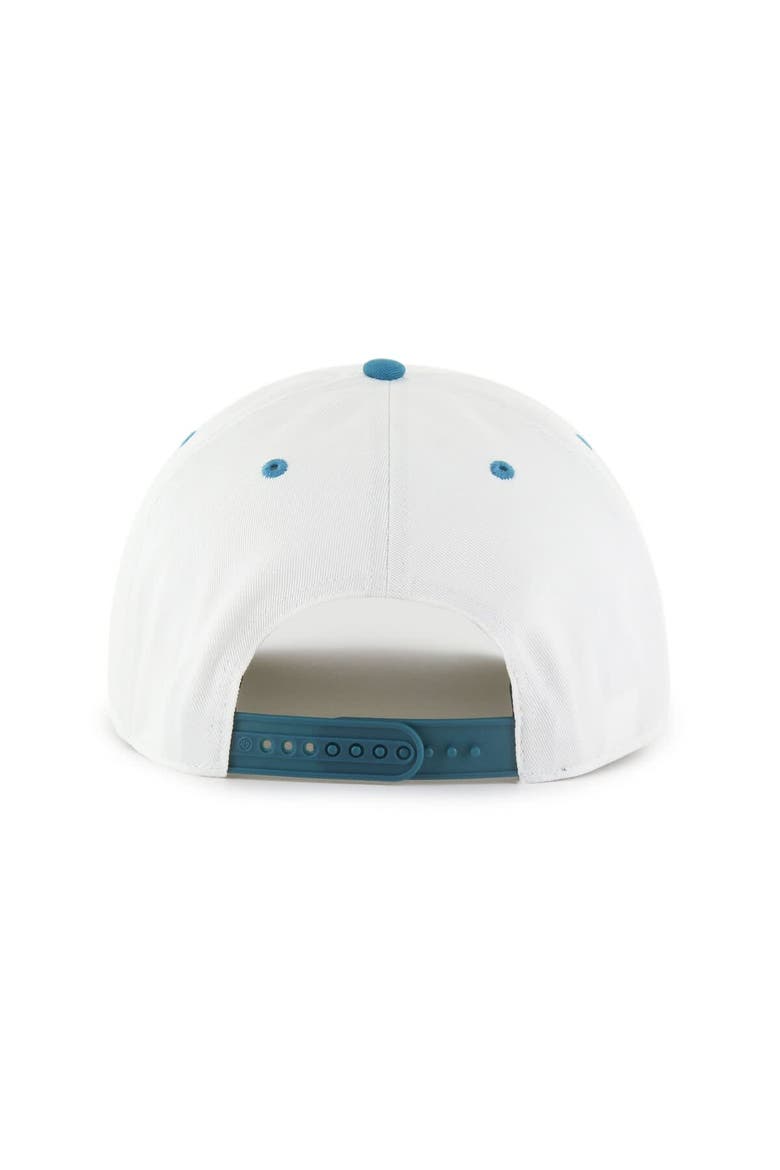Men's '47 White/Teal Jacksonville Jaguars Roscoe Two-Toned Hitch Adjustable Hat, Alternate, color, White