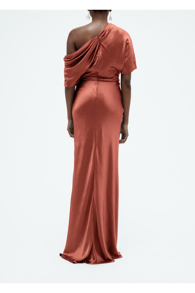 Liquid Satin Slouch Gown, Alternate, color, Cayenne