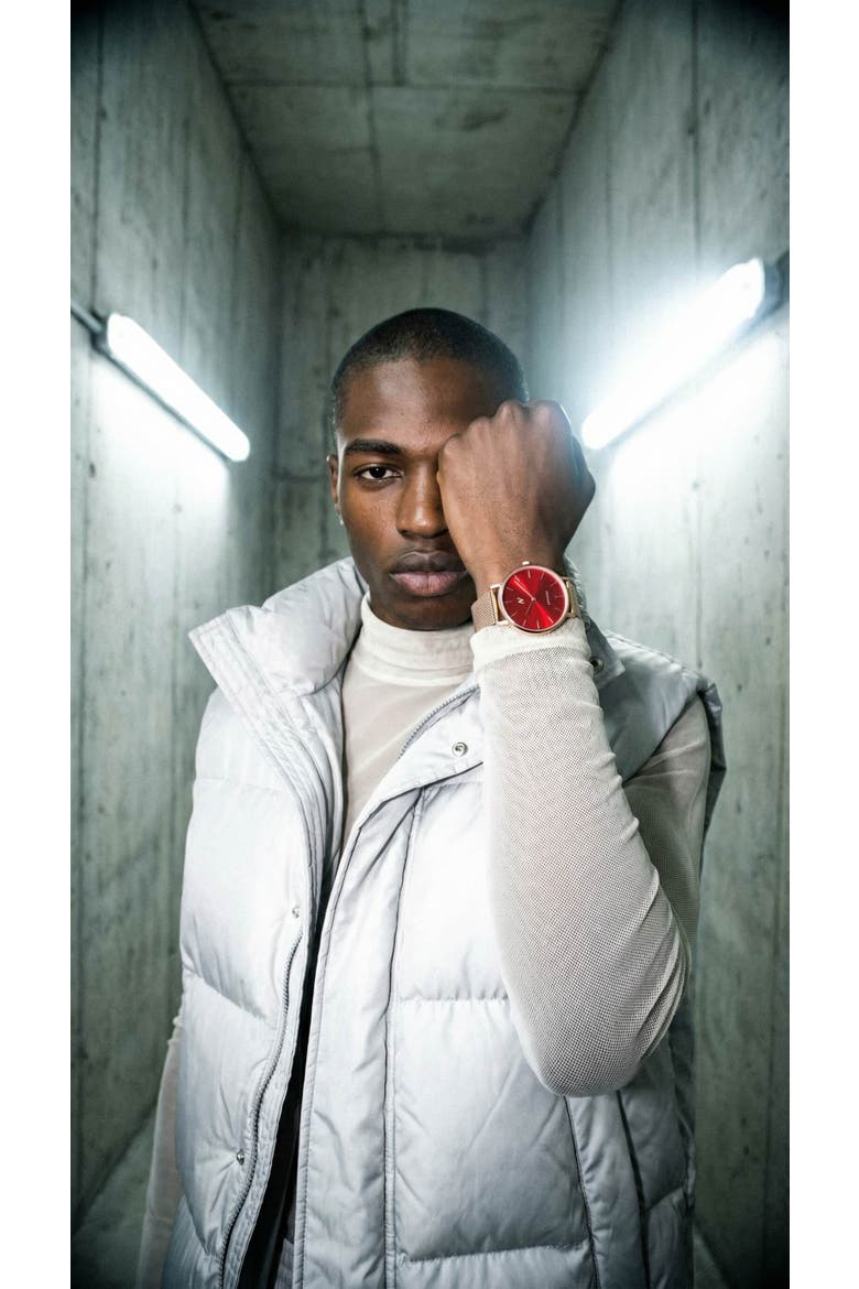 Advance XO Quartz Watch, 36MM, Alternate, color, Brilliant Rose Gold/Rich Red