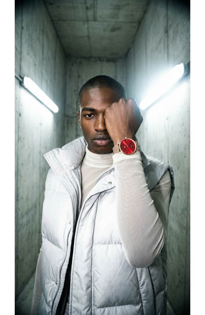 NCMPRBL Advance XO Quartz Watch, 36MM, Alternate, color, Brilliant Rose Gold/Rich Red