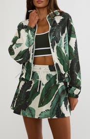 Beach Riot Casen Palm Print Performance Jacket
