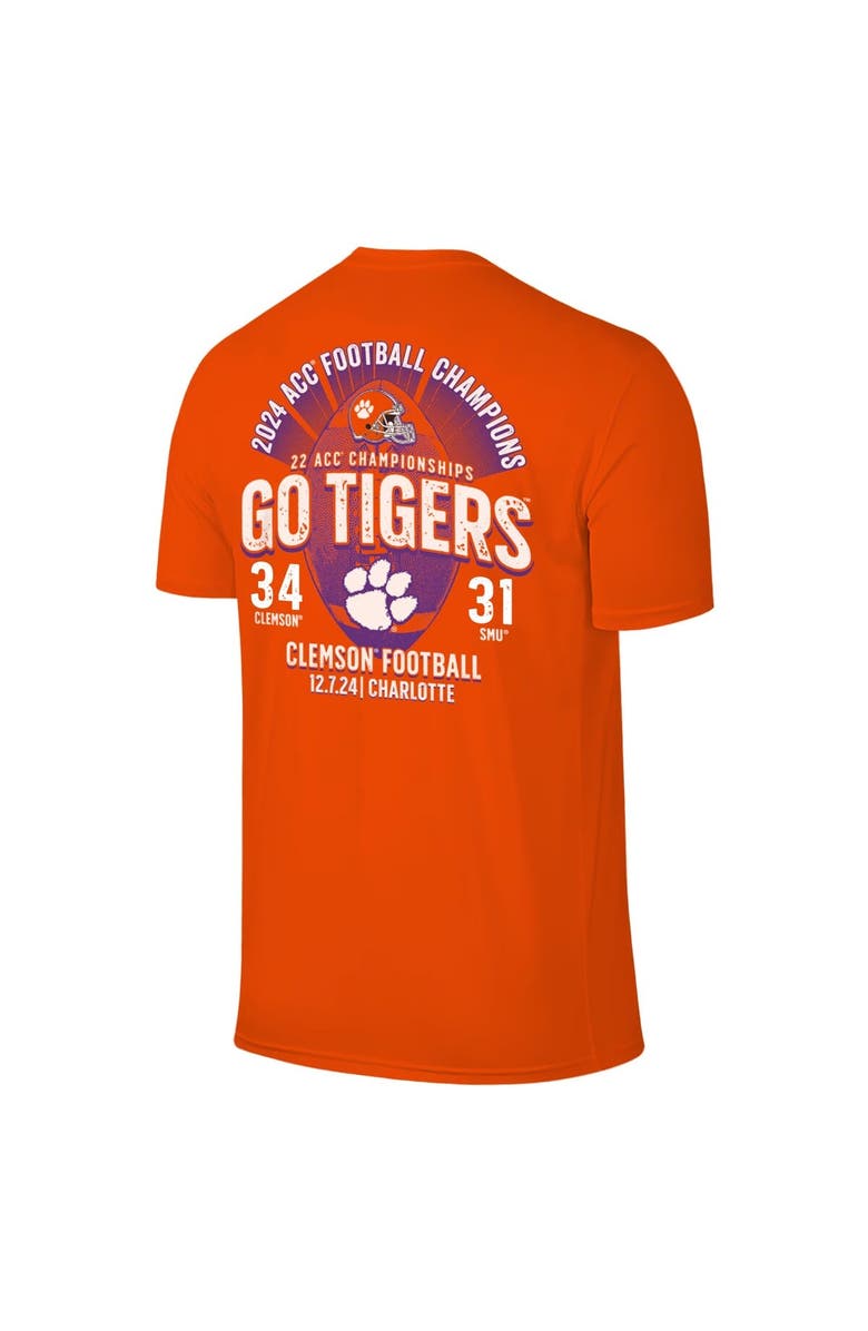 VICTORY LABEL Men's Orange Clemson Tigers 2024 ACC Football Conference Champions Score T-Shirt, Alternate, color,