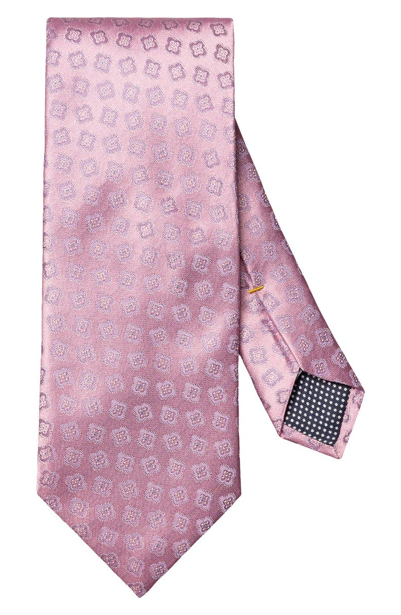 Eton Pink Medallion Silk Tie, Main, color, Medium Pink