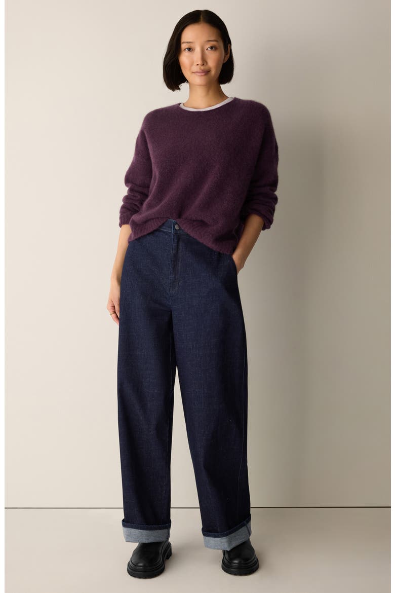 Cashmere Blend Crewneck Sweater, Alternate, color, PURPLE CARROT