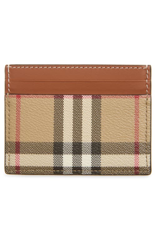 Burberry Beige Check Motif Credit Card Case In Archive Beige