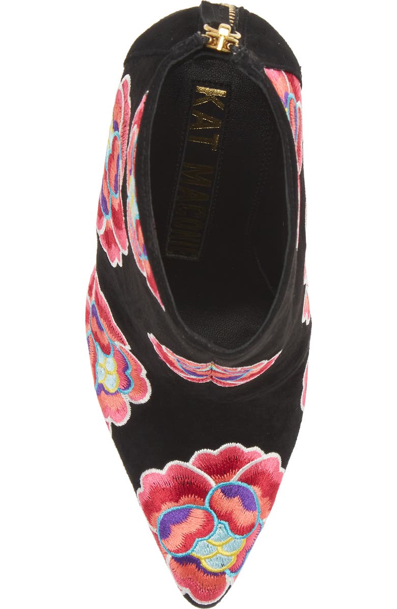 KAT MACONIE Lucie Floral Embroidered Pointed Toe Bootie, Alternate, color,