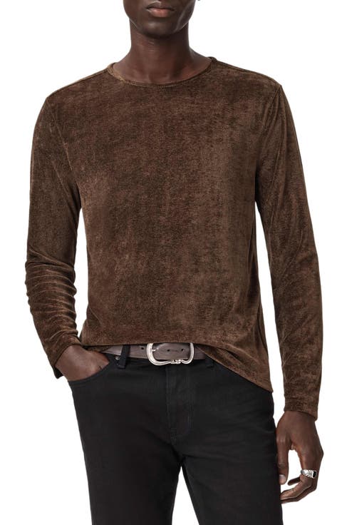 Sandro Long Sleeve Velvet Top