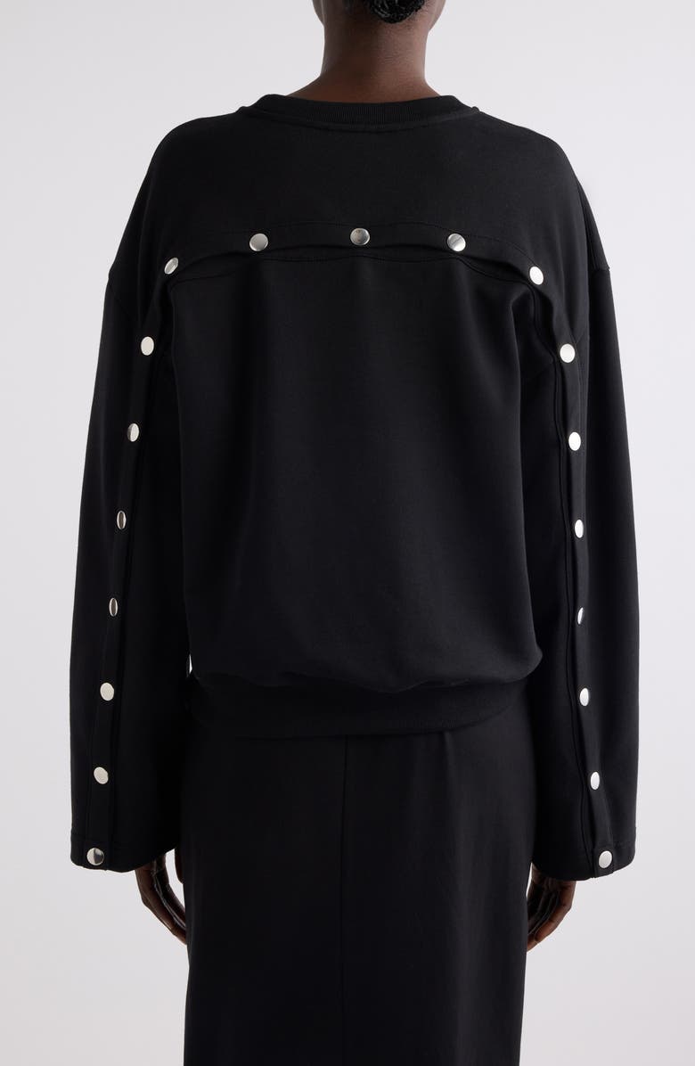 Dries Van Noten Snap Sleeve Sweatshirt, Alternate, color, Black
