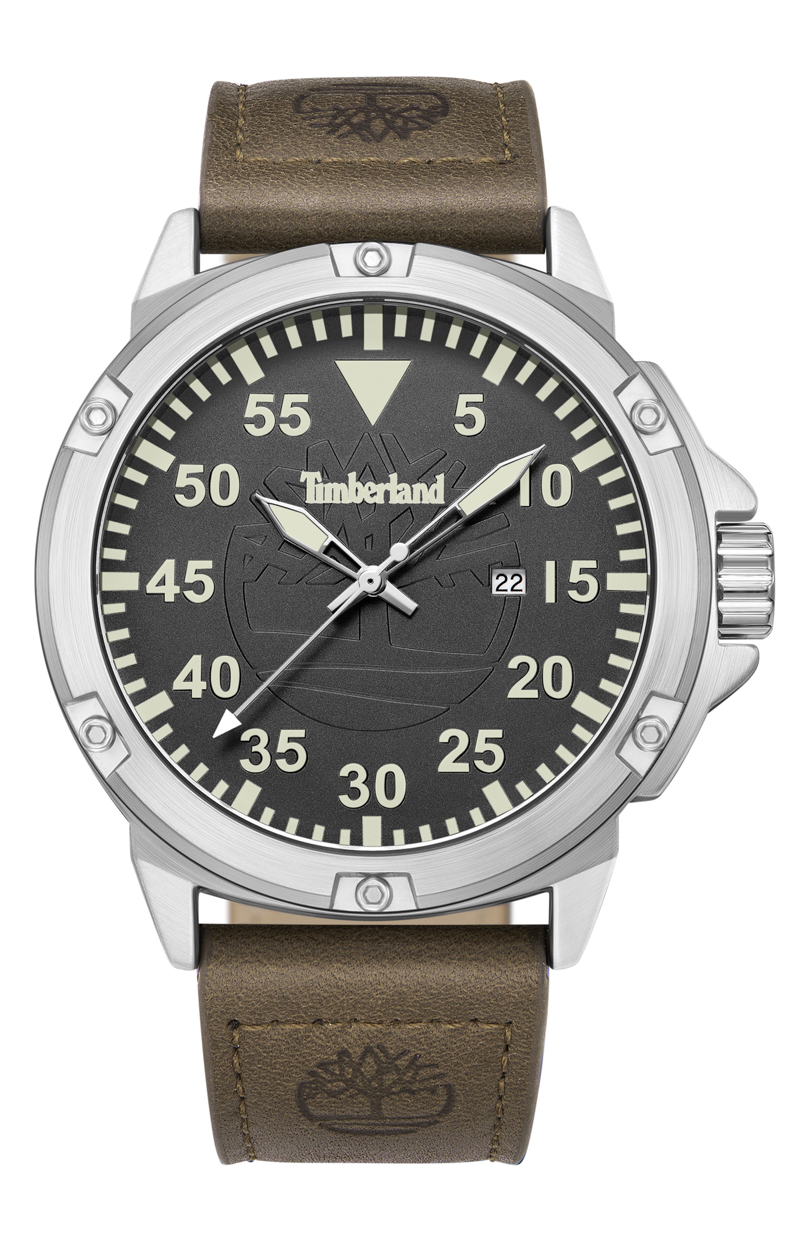 Classic Leather Strap Watch, 46mm