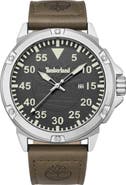 Timberland Classic Leather Strap Watch, 46mm