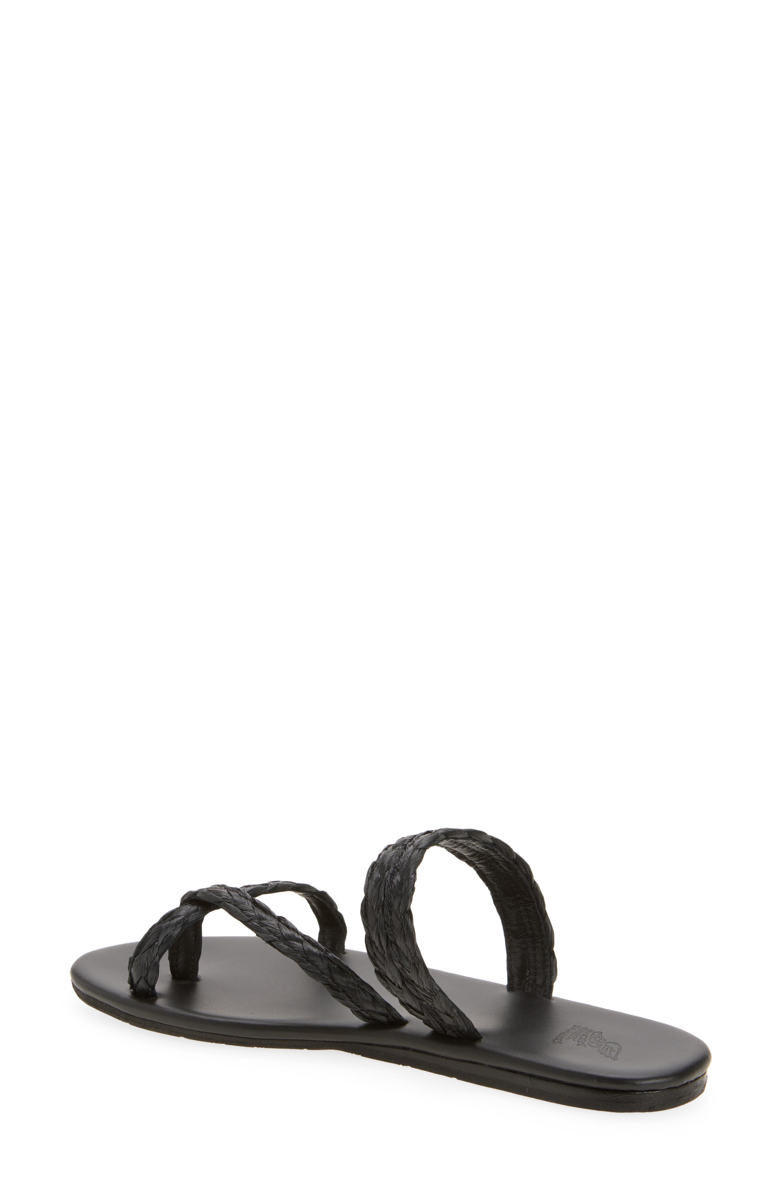 Daphnae Raffia Sandal, Alternate, color, BLACK