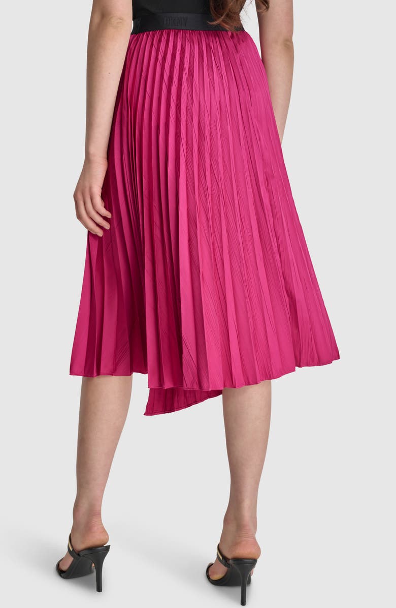 DKNY Pleated Asymmetric Midi Skirt, Alternate, color, Raspberry Cocktail